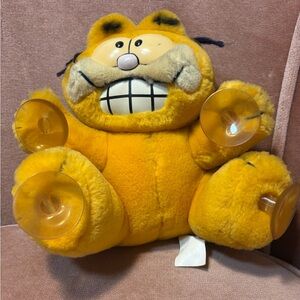 Garfield Orange 🧡 Plush Window Clinger with Suction Cups - 80s Dakin
